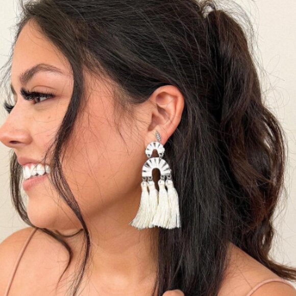 Kinsley Armelle Pavola Collection Silver Astriaea Earrings NWT - Picture 3 of 3